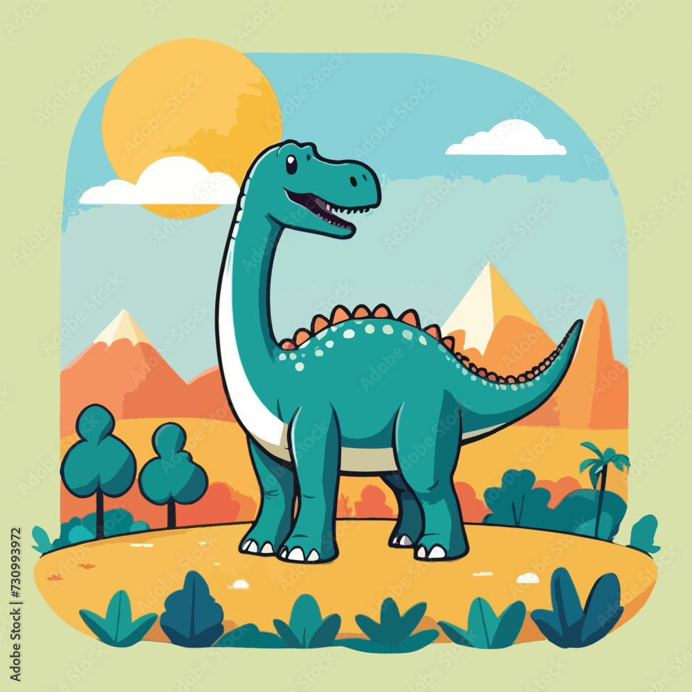 Naklejka premium vector of cute brontosaurs