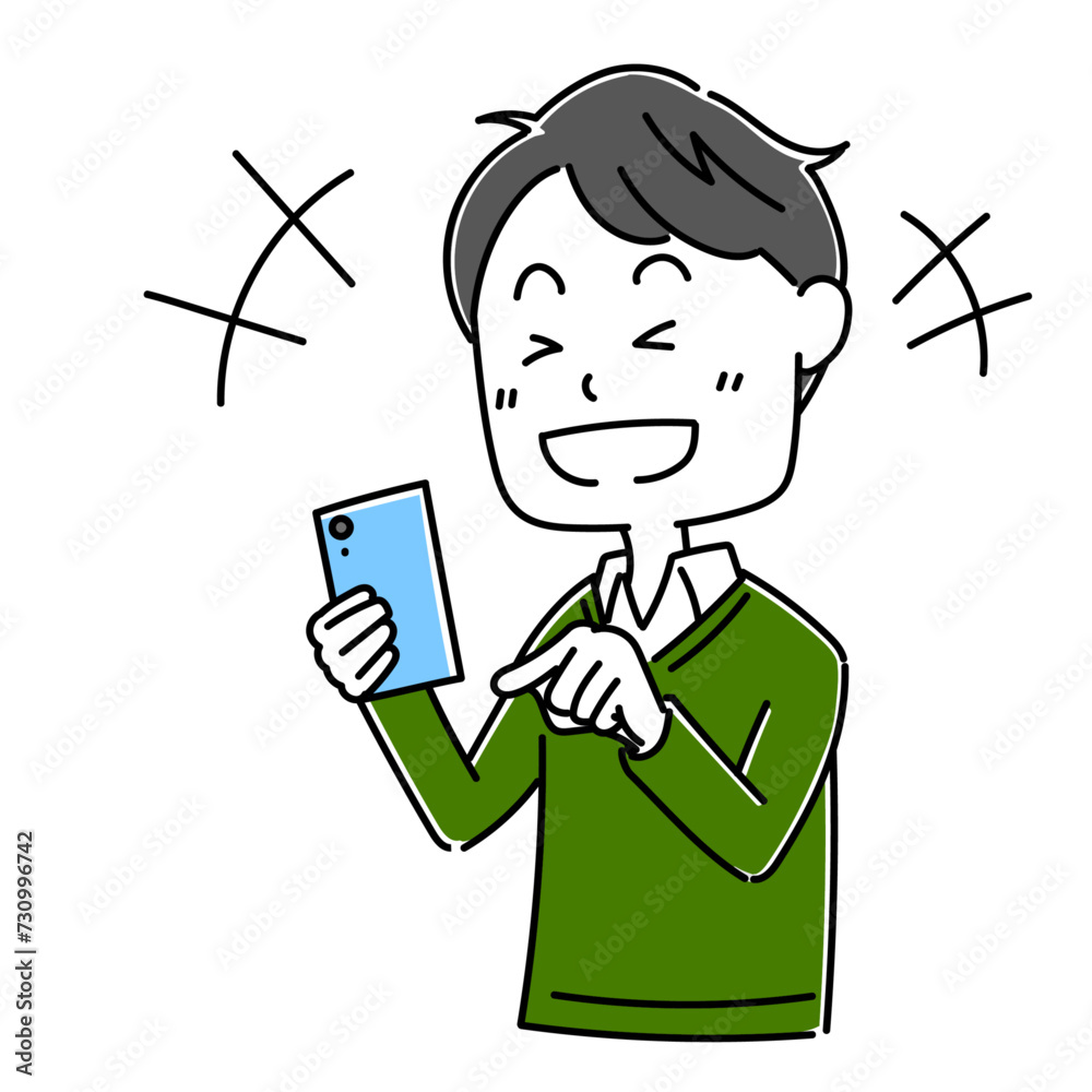 男性 スマホのポーズ3 男性 スマホのポーズ3
