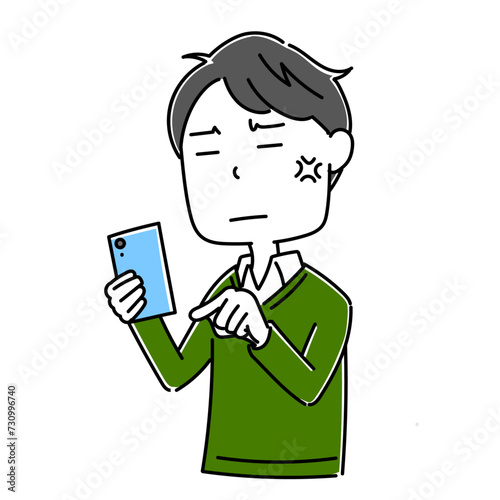 男性　スマホ　ポーズ4