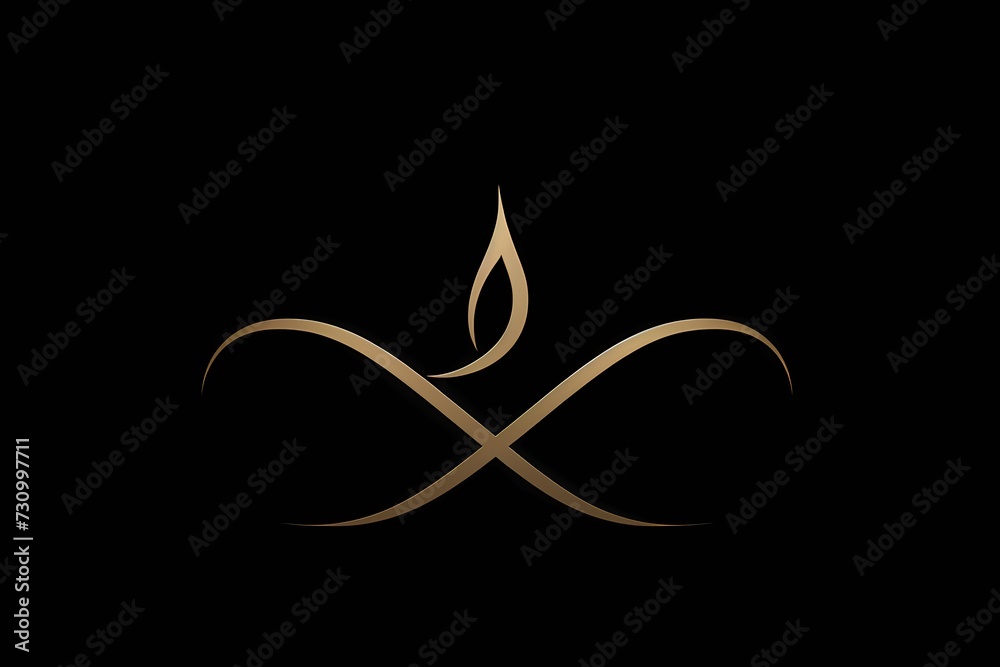 A seamless blend of curves and straight lines creating an elegant monogram for a minimalist logo.
