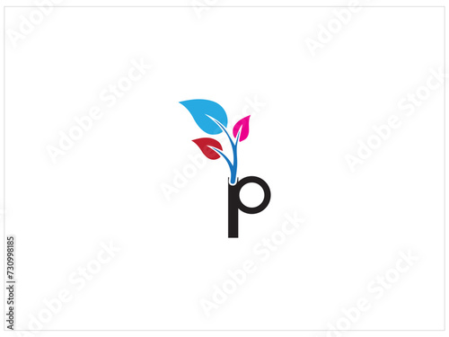 Combination logo,letter with plant design illustration and vector, 