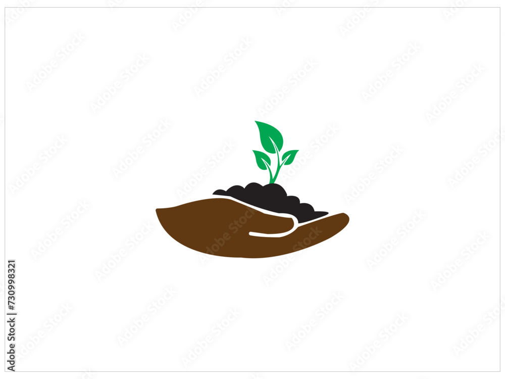 Combination logo,letter with plant design illustration and vector, Combination logo,letter with plant design illustration and vector,