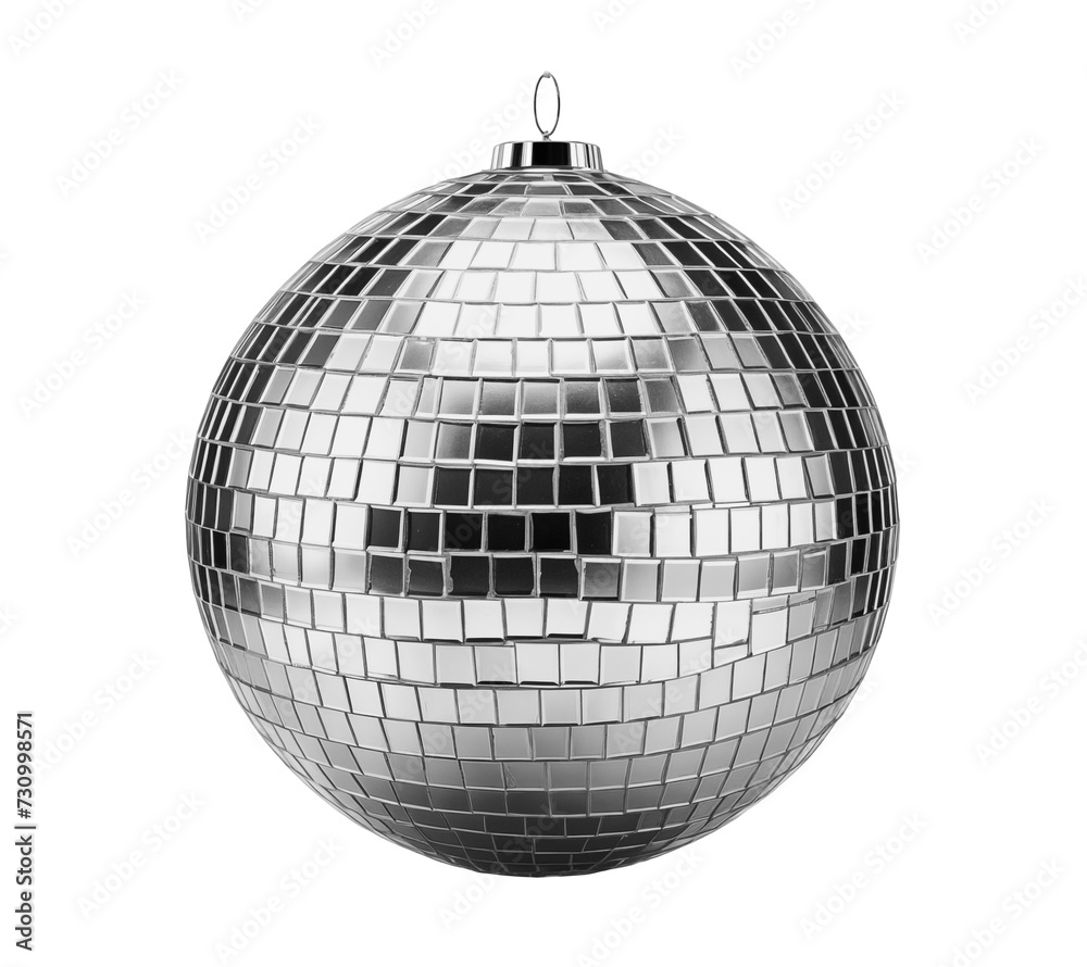 Fototapeta premium Disco ball isolated on transparent background. Generative AI