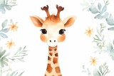 abstract watercolor colorful giraffe background