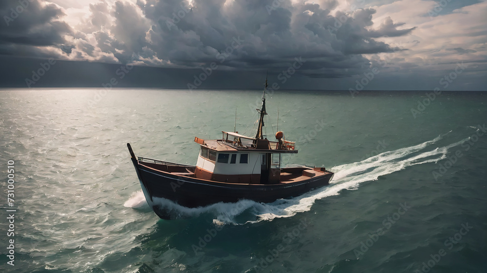 Fototapeta premium Boat in the sea