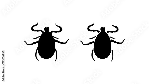 parasitic Tick, black isolated silhouette
