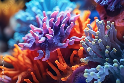 abstract colorful background of corals in the ocean