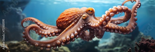 colorful background of octopus in the ocean © Natalia