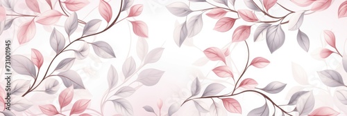 seamless pink vintage pattern with leaves