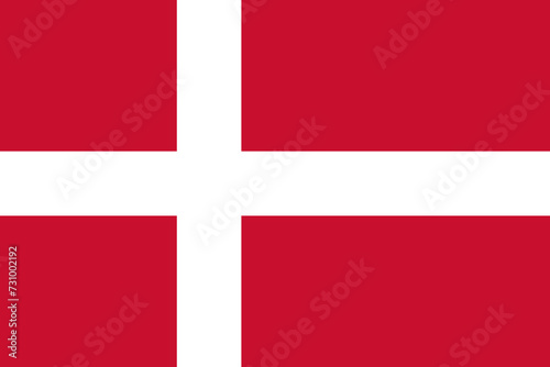 Denmark flag isolated in official colors and proportion correctly vector