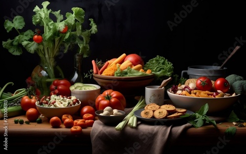 Abundant Variety of Food on a Table