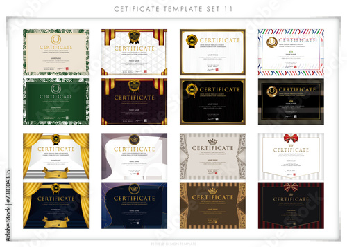 賞状セット（横向き）11　certificate　ディプロマ　表彰状　フレームデザイン