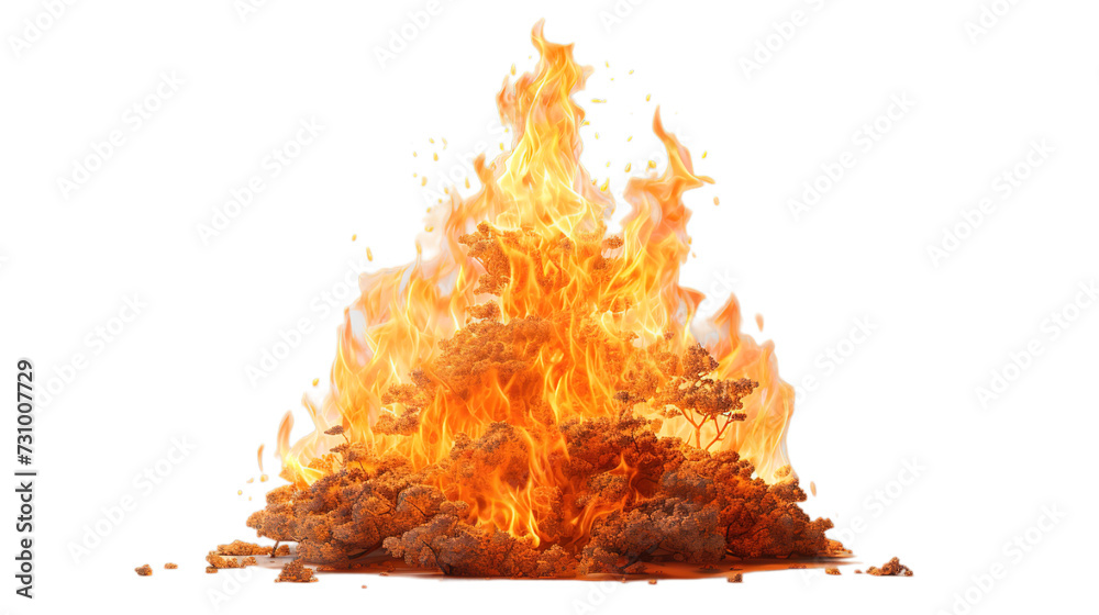 Holika Dahana isolated on transparent background, Generative ai. Holika Dahana isolated on transparent background, Generative ai.