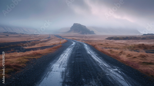 Icelandic Road in Snaefellsnes Peninsula of Icela.