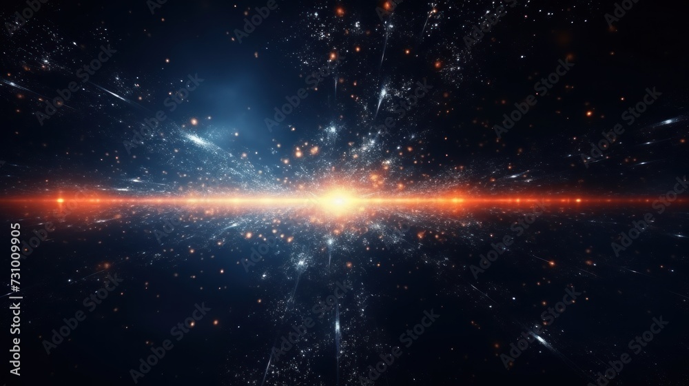 Fototapeta premium Abstract Particle Moving In The Sci-fi Space Wallpaper, Background