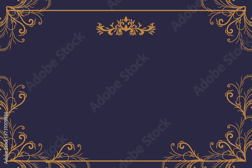 Frame with ornament gold background