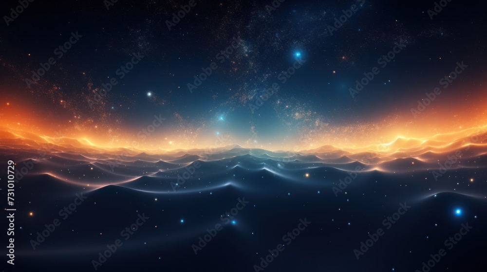 Fototapeta premium Abstract Particle Moving In The Sci-fi Space Wallpaper, Background