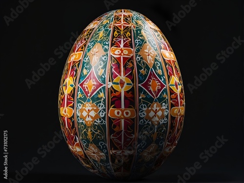 Colorful Easter Eggs decorated for easter, concept in a flat lay background color