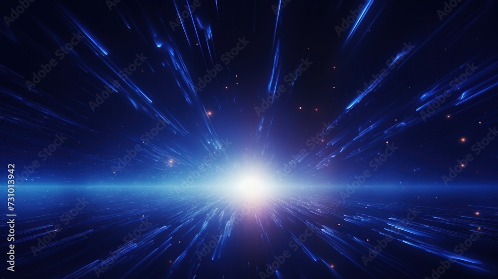 Fototapeta premium Abstract Particle Moving In The Sci-fi Space Wallpaper, Background