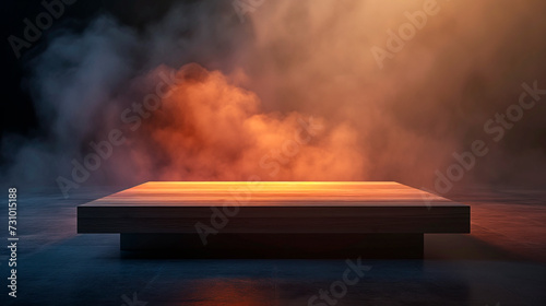 Wooden Charred Coal Charcoal Dark Fire Carbonized Platform Empty Blank Smoke Black Background Isolated Plate Podium Pedestral Table Stand Mockup Product Display Showcase Wood Surface Podest Grill BBQ