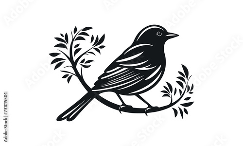 Vector silhouette birds on a white background