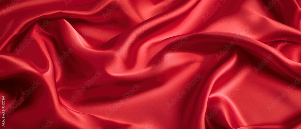 Obraz premium Shiny red satin fabric background