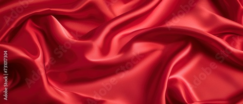Shiny red satin fabric background