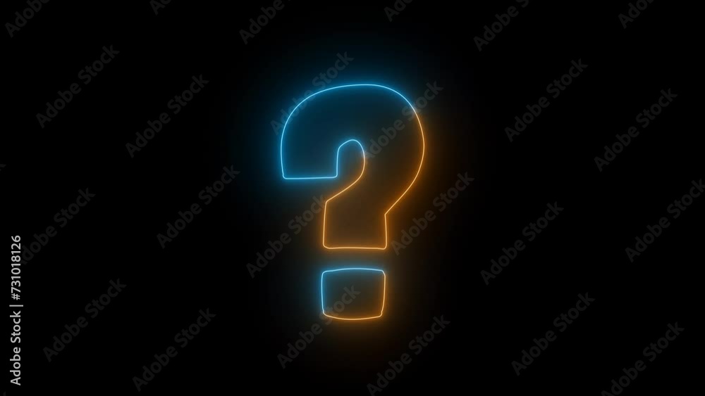 Bright question mark symbol animation. Neon question mark icon .
Bright question mark symbol animation. Neon question mark icon .