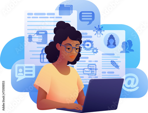 Woman, person, remote worki...