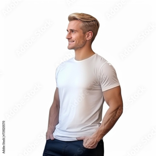 Portrait of a handsome man person isolated on a white background