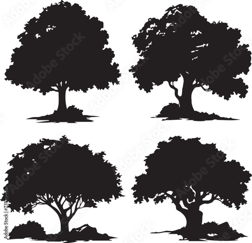 Set Trees. Hand drawn vector illustration