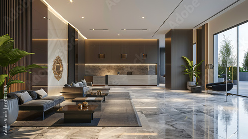 Interior design for living area or reception