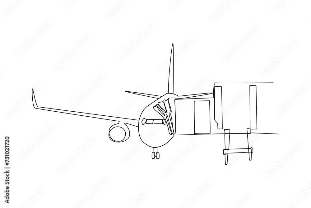 One continuous line drawing of passenger activities concept. Doodle vector illustration in simple linear style. One continuous line drawing of passenger activities concept. Doodle vector illustration in simple linear style.