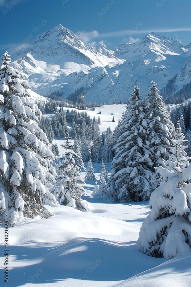 Fototapeta premium Mountain landscape in winter