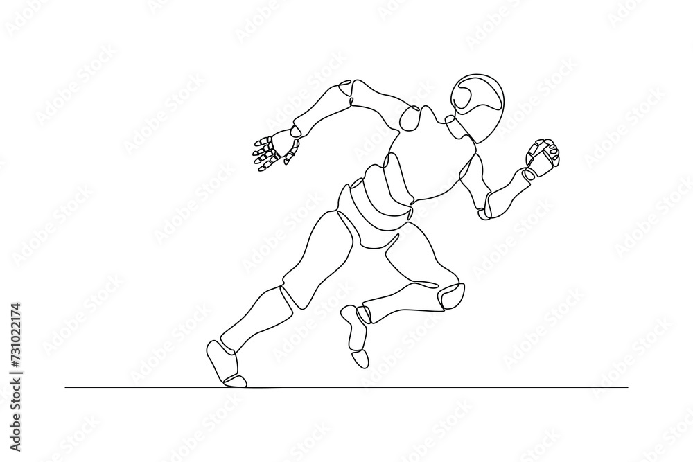 Artificial intelligence AI processor drawing of AI robot running, logo, web site, social media, Object, Vector illustration.