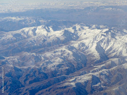 Aerial view of landscape near Charikar, Afghanistan