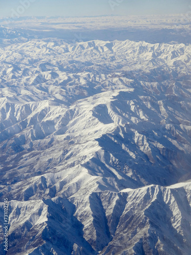 Aerial view of landscape near Kabul, Afghanistan