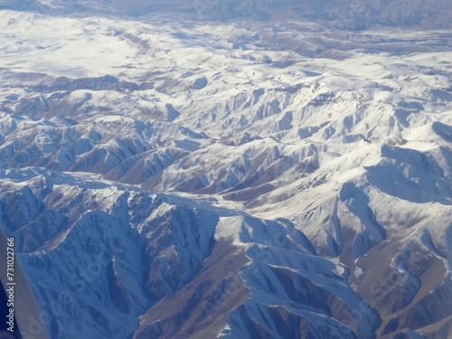 Aerial view of landscape near Baglan, Afghanistan