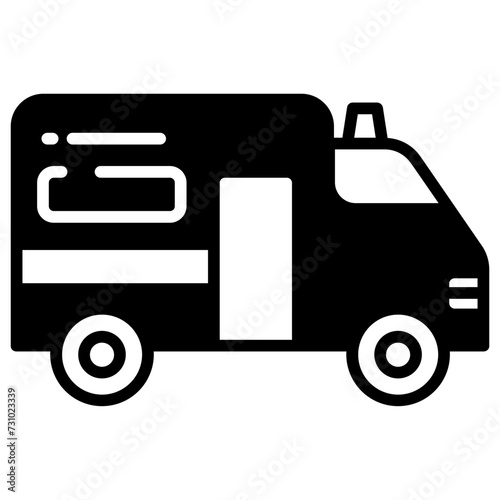 Ambulance glyph and line vector illustration