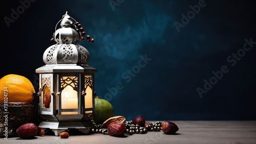 a plate of dates with lanterns