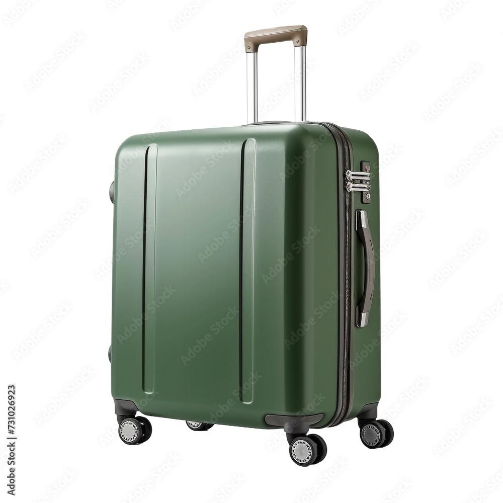 Large suitcase with wheels and handle isolated on transparent background Large suitcase with wheels and handle isolated on transparent background