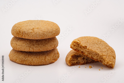 Delicious ginger cookies on white