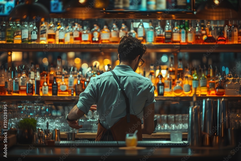 Bartender Mixing Drinks at a Bar Bartender Mixing Drinks at a Bar