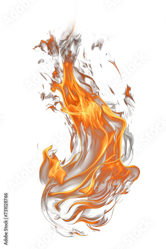 Realistic Fire Flame Isolated on Transparent Background - High-Quality PNG Illustration