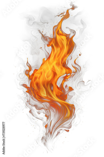 Realistic Fire Flame Isolated on Transparent Background - High-Resolution PNG