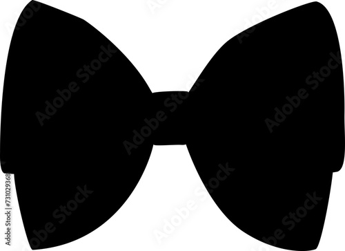 Cute bow ribbon decoration silhouette vector