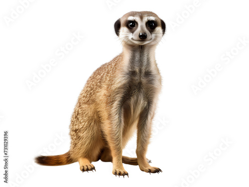 A Meerkat, isolated on a transparent or white background