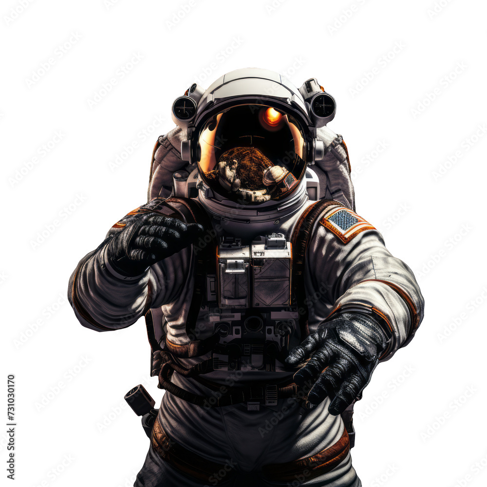 Space Explorer Isolated Astronaut in Suit on Transparent Background Space Explorer Isolated Astronaut in Suit on Transparent Background