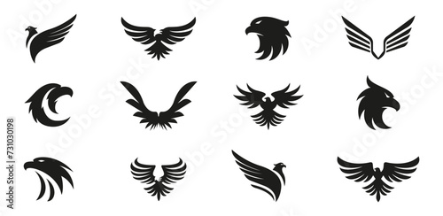 Eagle logo collection. Set of eagle icons. Vector eagle logotype