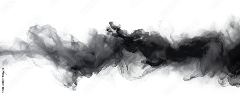 Fototapeta premium Mysterious Black Smoke Overlay with Transparent Background for Design Enhancements